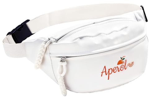 Umhängetasche für Damen und Herren, modische Gürteltasche mit Mehreren Fächern, großes Fassungsvermögen, wasserdichte Gürteltasche, leichte Hüfttasche für Karneval, Musikfest, Shopping (White)