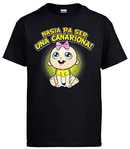 Diver Camisetas Camiseta Nacida para ser una Canariona para aficionada al fútbol de Las Palmas - Negro, L