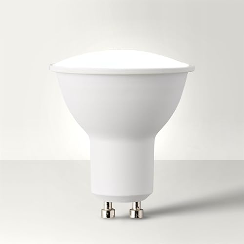 MiniSun | Thermal Plastic 5W Energy Saving LED GU10 Frosted Lens Bulbs | LED Bulbs, Home Décor & Improvement Essential | Includes Bulb [4500K Cool White]