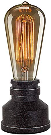 XIHOME Vintage American Village Style Desk Light Creative Table Lamp Iron Steel Water Pipe Table Night Lights,Rustic Loft Industrial Steampunk Retro Base E26 Holder Fitting Lighting Fixture LED Edison