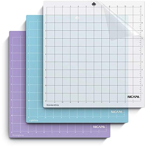 NICAPA Ersatz-Schneidematte für Silhouette cameo 4/3/2/1 [12x12 Zoll 3er-Pack,Standardgrip, Lightgrip, Stronggrip] Haftende, flexible, quadratisch gerasterte