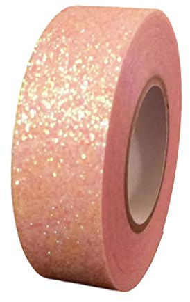 Syntego Glitter Washi Tape Decorative Craft Self Adhesive Stick On Sticky Glitter Trim (Pink Iridescent)