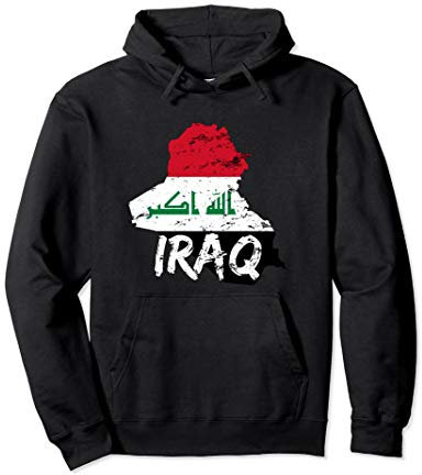 Iraq flag and map Pullover Hoodie