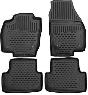 Element 3D Gummimatten Set passend für VW T-Cross | 2018-2024 | 100% passgenaue Auto Fußmatten, robuste Universal Fußmatte Auto, Gummimatten, Schwarz
