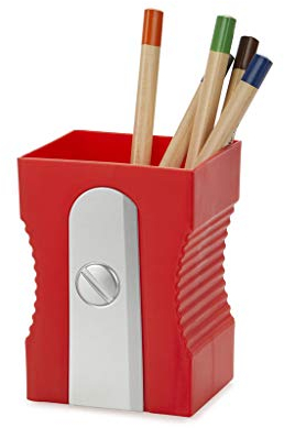 balvi Stiftehalter Sharpener Farbe Rot Halten Sie Ihren Arbeitsplatz aufgeräumt Origineller und lusti