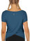 icyzone Damen Sport T-Shirt Kurzarm Yoga Top Schnell Trocken Elastisch Fitness Gym Oberteile (L, True Blue)