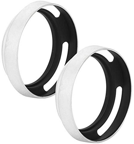 Goshyda Camera Lens Hood, 2Pcs Silver Metal 58 mm Hollow Out Lens Hood for