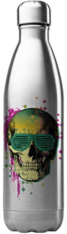 Bouteille Gourde Isotherme Acier INOX 500 ML imprimé Illustration Tête de Mort G1683