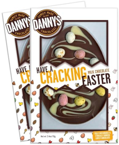 Danny's 2 x 70g Egg Shaped Easter Chocolate Bars - Mini Egg and Marshmallow Fudge Multipack - Perfect Easter Gifts for Kids - Easter Egg Hunt Milk Chocolates Gift