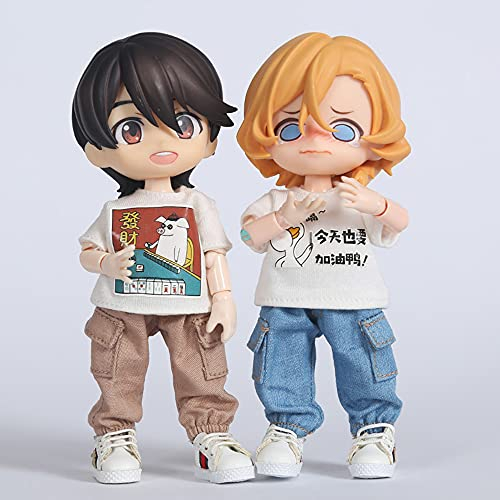 XiDonDon Ob11 Babykleidung Overalls Hosen Molly Puppenkleidung GSC Körper 1/12bjd Hosen Puppenzubehör Freizeithosen (Blue)