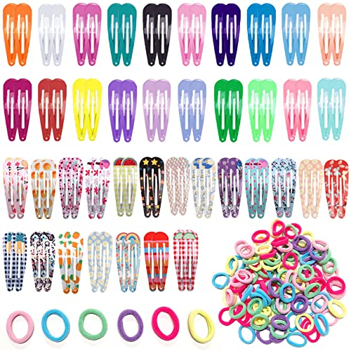YMJD 180 Pezzi, 80 Pezzi Fermagli Capelli Bambina+100 Pezzi Elastici Capelli Piccola,Mollette per Capelli Bambina e Elastici per Capelli Bambina,Fermagli Capelli in Metallo Accessori per Bambina