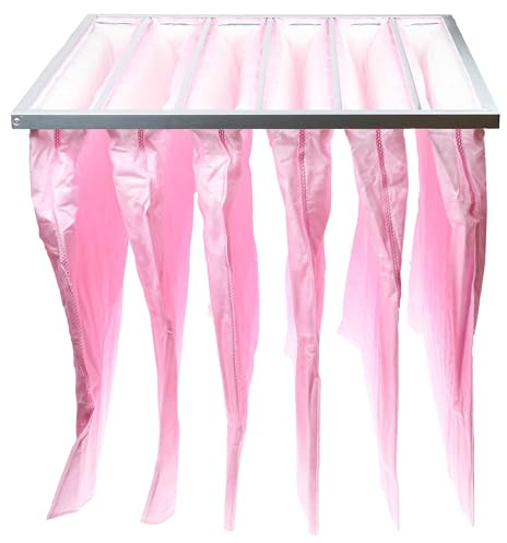 vhbw Sacs filtrants pour système de climatisation et ventilation | Filtre à air F7, 59,2 x 59,2 x 60 cm rose