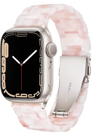 Light Armband Kompatibel Mit Apple Watch 9/8/7/6/5/4/3/2/1/SE 41mm 40mm 38mm - Leicht Einstellbar Mode Harz Wasserdicht für Damen/Herren