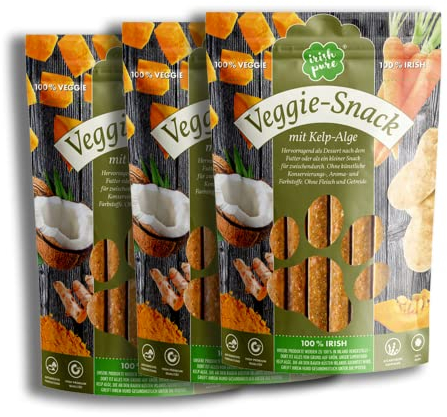 Irish Pure Veggie Snack Bundle Hundesnacks | 3 x 150g Veggie Sticks | Training Hund | Getreidefrei | Hunde Belohnung | 100% Natürlicher Snack | Hundeleckerli | Gesunder Hundesnack | Kausnack | Premium