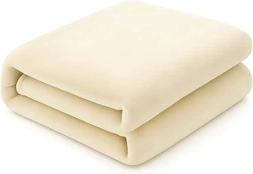 NIGHTZONE Luxury Faux Fur Mink Fleece Throw Over Sofa Bed Soft Warm Blanket (Cream, King (200 x 240 cm))