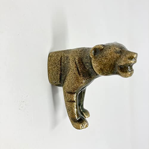 Safari Antique Brass Animal Iron Metal Drawer Knobs (Knob, Tiger)