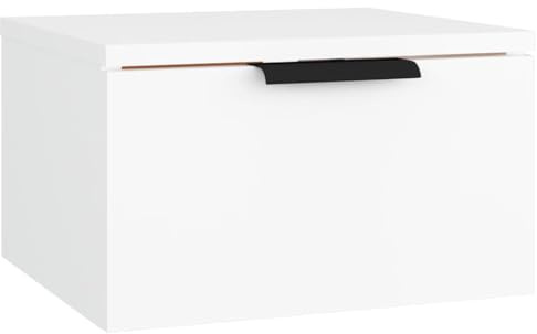 vidaXL Wall-mounted Bedside Cabinet White 34x30x20 cm | Efficiently mounts to walls, Room for your bits and bobs, Made of engineered wood