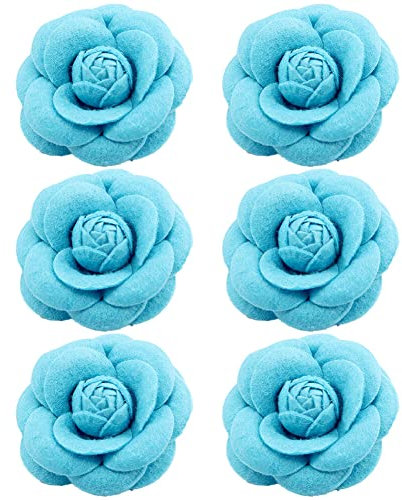 iSpchen Damen Brosche,6 Stück elegante Vintage Kamelien Blumen Broschen Ansteckblume Haarspangen Blumen Corsage Pins Haarschmuck Kleidung Dekorative Anstecknadel für Kleider,Hüte Anstecker Kragen
