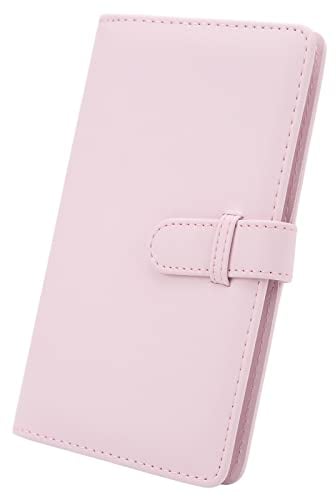 Fotoalbum für 3-Zoll-Film, Album mit 108 Taschen für Fuji-Film 12 11, PU-Leder-Fotobuch, Fotokartenordner mit Schloss (Rosa)