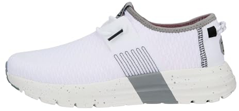 HEYDUDE Sirocco Sport Stripe Sneaker Damen - Sneakers mit Easy-on Lace System, White, 39