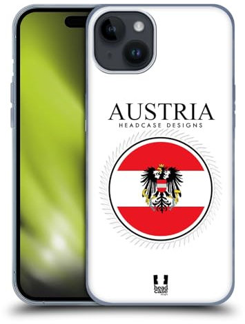 Head Case Designs Austria Austrian Österreichs Flag Fahnen Flicken Soft Gel Handyhülle Hülle kompatibel mit Apple iPhone 15 Plus