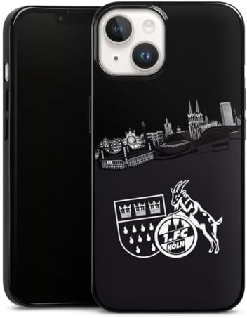Silikon Hülle kompatibel mit Apple iPhone 14 Case schwarz Handyhülle 1. FC Köln Skyline Offizielles Lizenzprodukt
