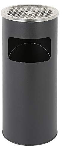 Poubelle Autoportant - Poubelle Extérieure/Intérieure avec Bac à Cendres - Hauteur 60 cm (Noir - 1PC)