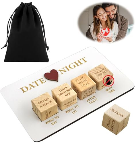 TaimeiMao Date Night Würfel, Date Ideen für Paare, Romantisches Paar-Würfel-Set, Lustiges Geschenk zum Valentinstag, Jahrestag, Geburtstag, mit schwarzer Tasche Valentinstag Geburtstagsgeschenk