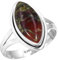Jeweloporium 925 Silber Ringe für Damen Mehrfarbig Natürlich Drachenblut-Jaspis Edelstein Boho Silber Ringe Größe 54(17.2) Jubiläum - Geschenk Handgefertigt Schmuck