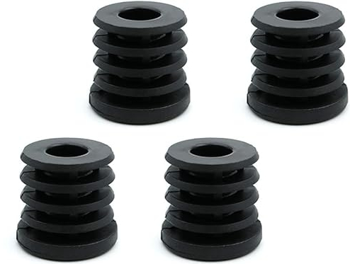 Design61 Lot de 4 bouchons d'ajustement pour tube rond avec filetage en plastique injecté Ø 35 mm 1,5-2 mm avec filetage intérieur M8