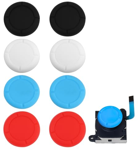 Joynine 4 Pares de Tapas de Silicona para Joystick del Nintendo Switch - Tapones para Joystick - Cubiertas de Agarre para el Control - Instalación Fácil, Mejora la Experiencia de Juego