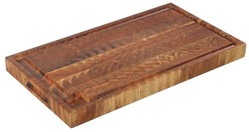 Zassenhaus Planche à découper en bois d'acacia - Planche à découper avec rainure à jus - Planche de cuisine en bois de bout - Planche à découper en bois pour la viande - Bois dur issu de sources