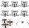 FANCYWUXI Topfdeckelgriff Ersatz，6 Stück Universalgriff für Topfdeckel hitzebeständiger Knopf, Topfdeckelgriff aus Edelstahl Glasdeckel Griff Topfdeckelknopf-Set mit Schrauben
