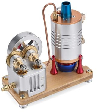 NULA All-Metal Steam Engine Model Kit That Works, Vertical Dual-Cylinder Boiler Steam Engine Motor Kit That Runs DIY Mechanical Dynamically Science Toy for Engine Enthusiasts