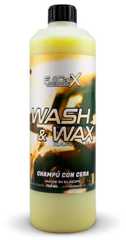 FULLCARX Wash & Wax 750ml Autoshampoo mit Wachs Carnauba Aktivschaumreiniger Konzentriert, Auto Waschen Hoher Glanz, Shampoo Wax Reiniger Polieren 2 in 1, Reinigung Detailing Professionelles Produkt