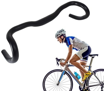 Manubrio integrato per bici da corsa – Manubrio per bicicletta integrato in lega di alluminio da 31,8 mm, manico leggero Drop-Bar, design ergonomico curvo, robusto cambio fisso per bicicletta