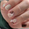 Calkkrer Lot de 24 faux ongles à coller extra courts pour l'automne - Faux ongles marron avec fleurs
