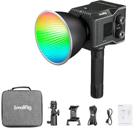SMALLRIG RC 60C RGB LED Video Light 2500K-10000K Color Temperature, Supports PD Fast Charging, Manual and App Control, for Shooting on The Move, with 12 Light Effects, Powerbank Clamp Edition - 4810