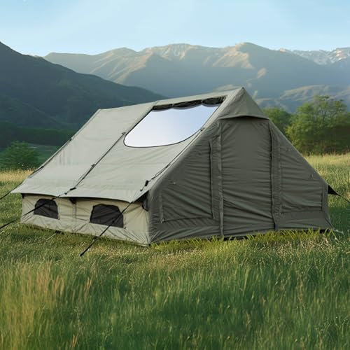 Tipi Zelt Outdoor，Aufblasbare Zelte für Camping, Aufblasbares Luft-Campingzelt mit Pumpe, Einfach aufzubauendes 4-Jahreszeiten-Zelthaus für den Außenbereich mit