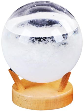 Sturmglas, beleuchtete Wetterkugel, 7 Farben, Sturmglas-Wettervorhersage, kugelförmige Sturmkugel-Wetterstationen, runde Wettervorhersage, Glaswolke für Valentinstag, Schreibtischdekoration und