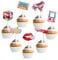 Blumomon 35 Pcs 90's Cupcake Toppers 90's Retro Cake Toppers Girly 90's Themed Cake Decoration Supplies 90's Decade Throwback Hip Hop Party Party Decorations 、