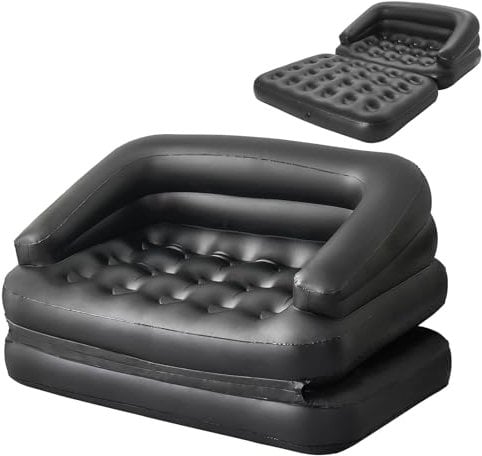 RAPTAVIS Inflatable Couch Sofa Bed for Camping, Air Mattress Bed with Armrest, Double Size