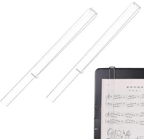 GHPKOTW 1 Paar Musikhalter Clip Notenständer-Seitenhalter Transparente Acryl-Notenbläser-Clips Notenständer-Clips Für Musiker Und Komponisten