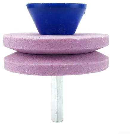 Windbetriebener Schärfer mit Design, unverzichtbares Werkzeug für die Wartung von Rasenmähern, doppellagig (Rosa))