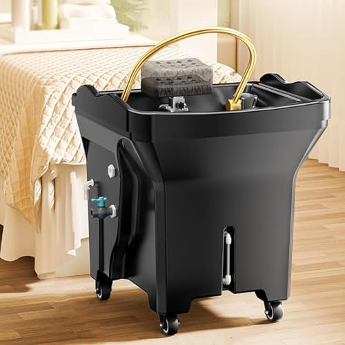 éVier Portable Pour éQuipement De Spa Head Spa Avec RéServoir D'Eau De 60L, Bassin Thermostatique Japonais Pour Shampoing à Circulation D'Eau, Shampoing Tout-En-Un,Black