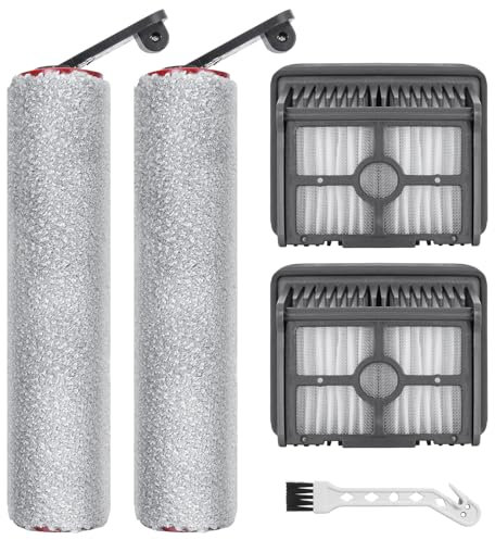 Heykewi Rouleau de Brosse et Filtre HEPA pour Dreame, Mova M10 Aspirateur Accessoires, 2 Brosse à rouleau + 2 Filtres HEPA + 1 Brosse de nettoyage