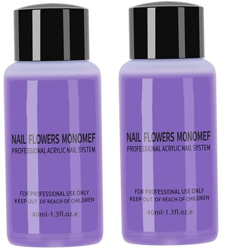2 botellas monómero líquido acrílico de uñas 40 ml Professional Safe suave acrílico Monómero Líquido para clavos de clavos
