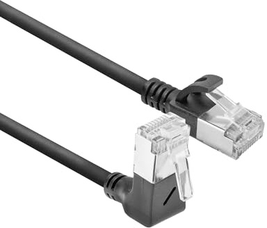 ACT CAT6A LAN Kabel Dünn U/UTP, 90° gewinkelt oben, 0,25M - DA4952 | Netzwerkkabel 3,6mm, LSZH, für Datenzentren