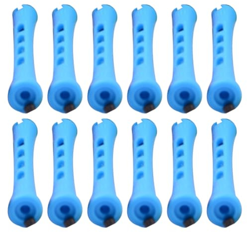 AMSLSIU 6 Pieces Hairdressing Easy to Use Bright Color Assorted Colors Hair Curler Unique Design for Short Medium Hair, 7 Blue, 12Pcs