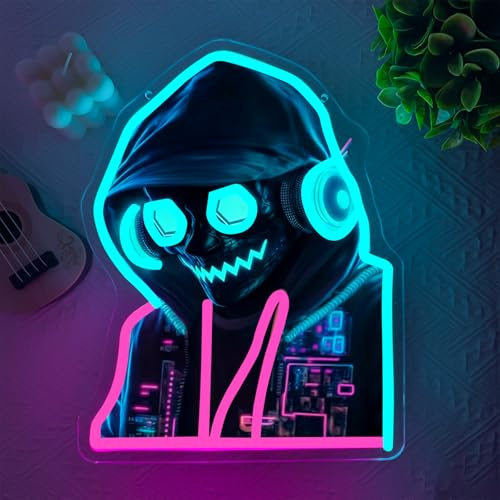 GAMER Neon Schild Clown Led Schild Neon Lampe Joker für Wand Deko Dimmbare USB Power Sign für Anime Schlafzimmer Bar Party Game Zone Zimmer Geschenk für Erwachsene Jugendliche